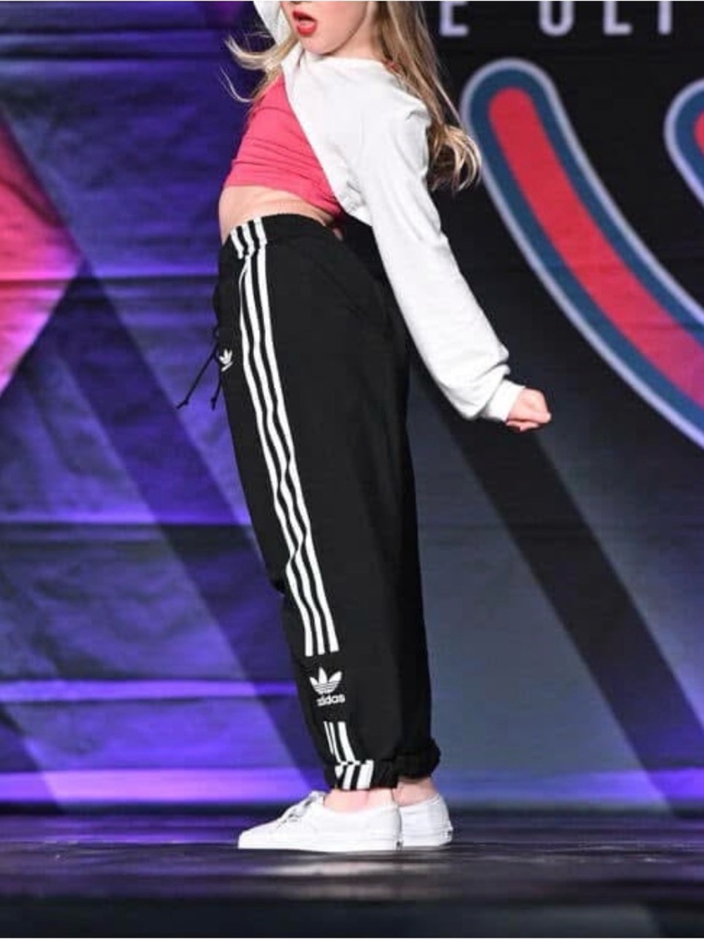 Hip Hop Dance Costume, Addidas mesh track pants (SA) and SHEIN top (11/12 years)